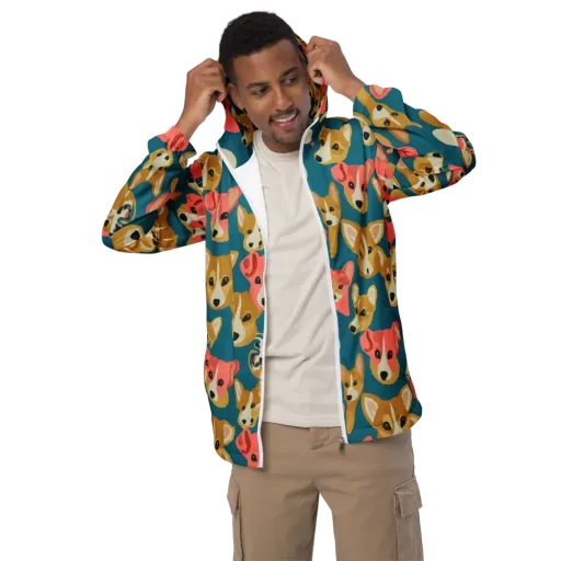 Coral Canines on a Men's Windbreaker