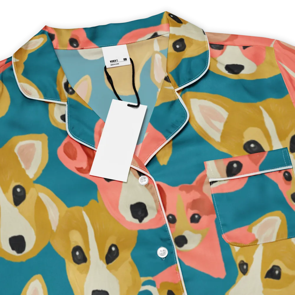 Coral Canines on Women's Short Sleeve Pajama Top — Product details