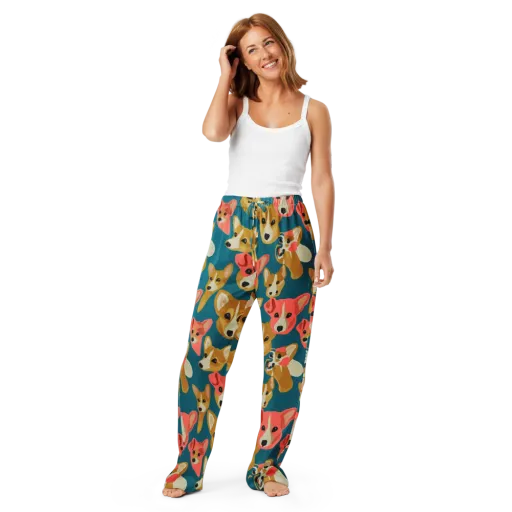 Coral Canines on a Women's Pajama Pants