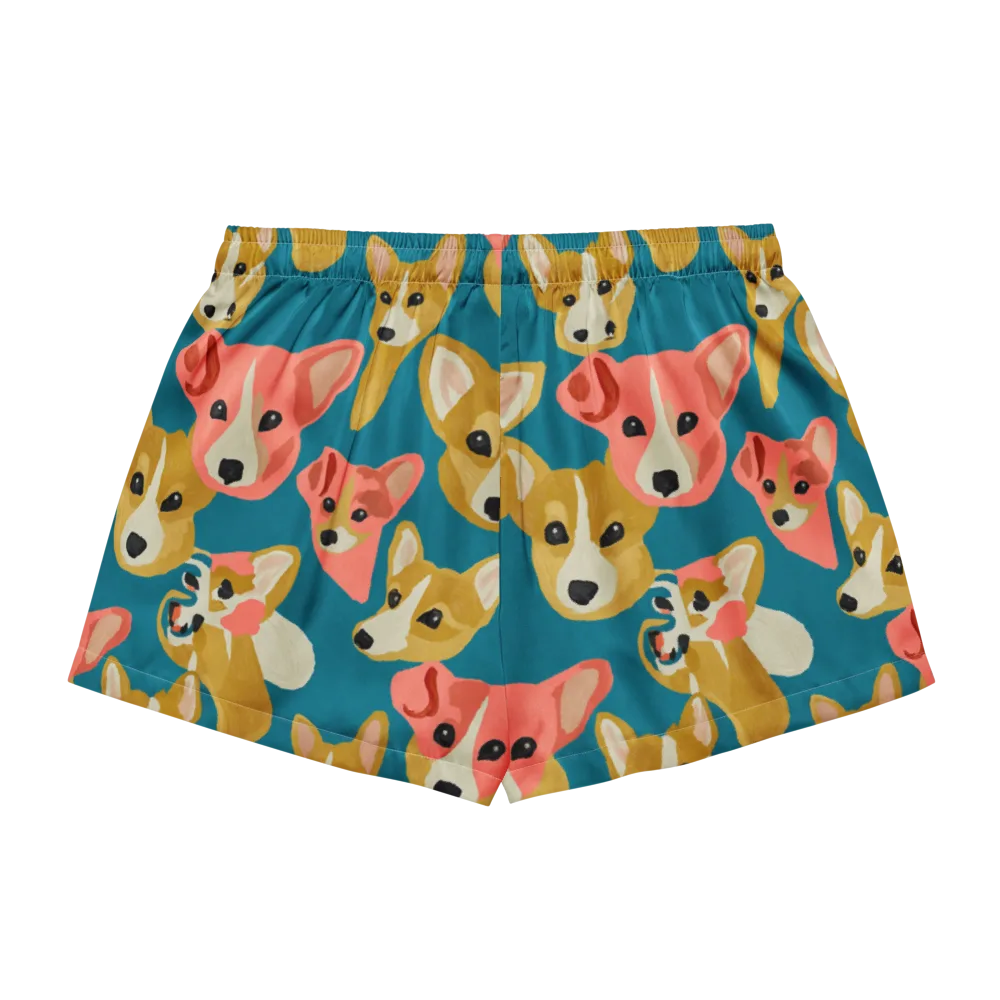 Coral Canines on Women's Pajama Shorts — Back