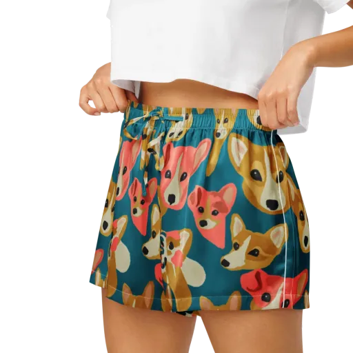 Coral Canines on a Women's Pajama Shorts