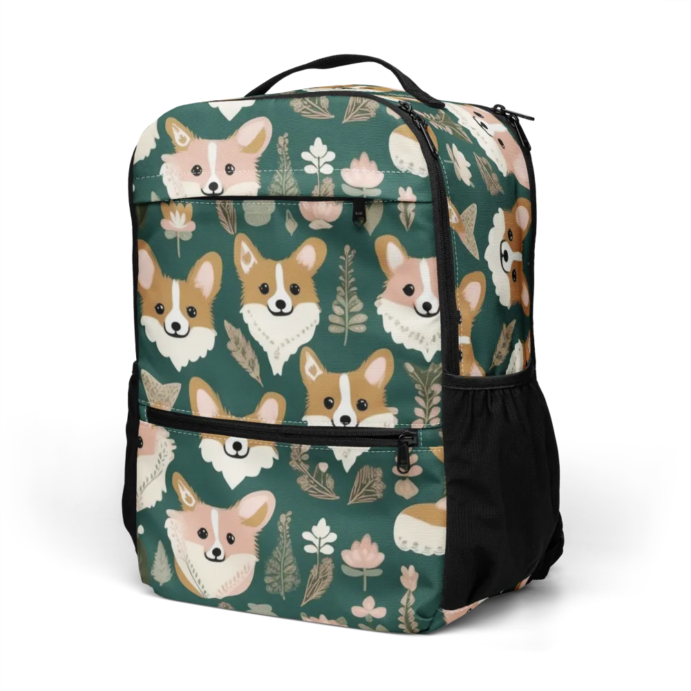 Corgi Cottage on Utility Backpack — Left Front