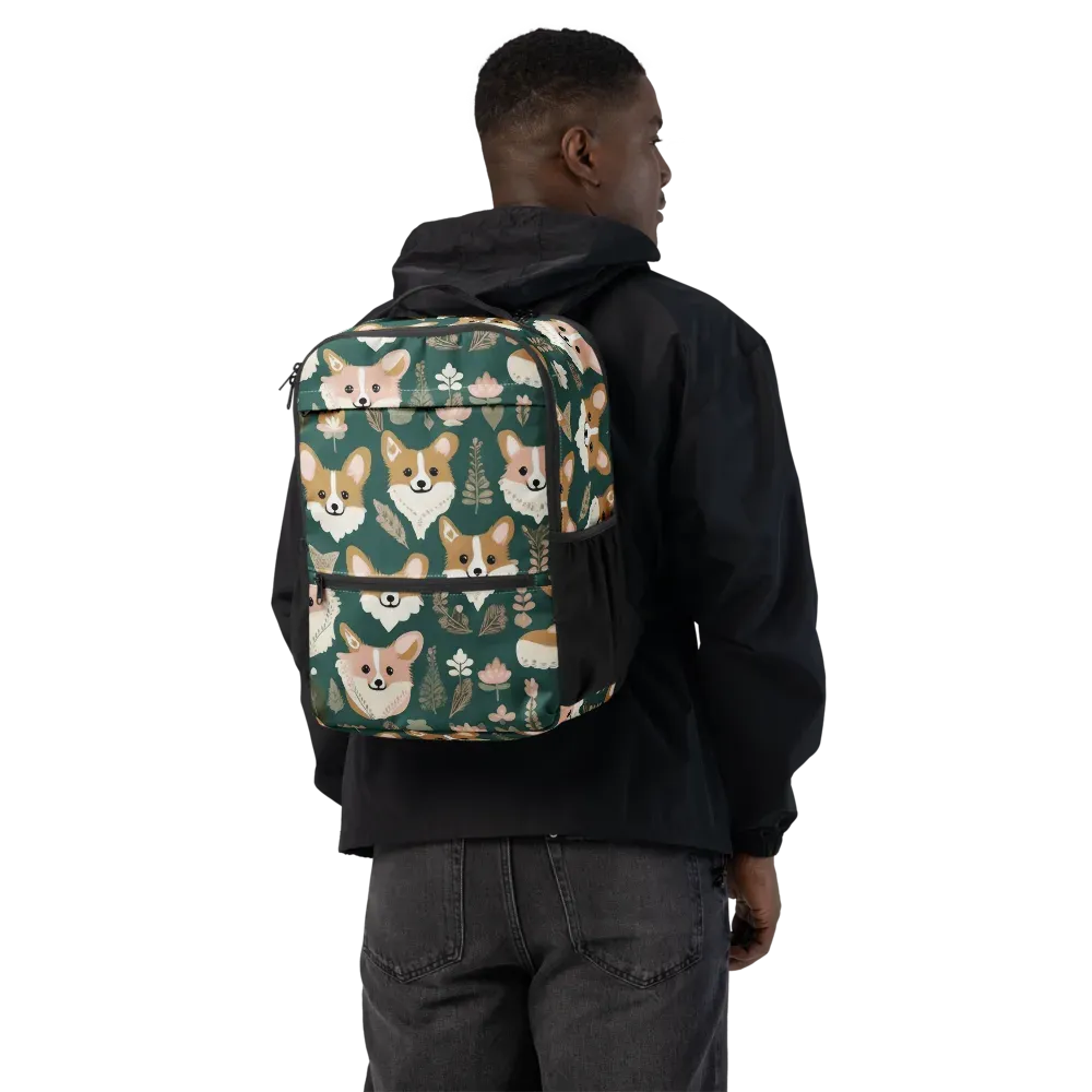 Corgi Cottage on Utility Backpack — Back