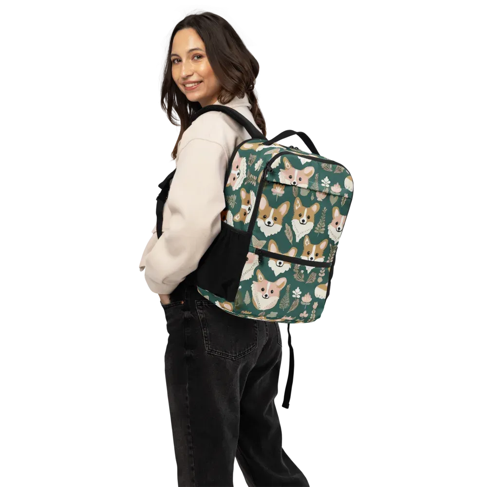 Corgi Cottage on Utility Backpack — Back