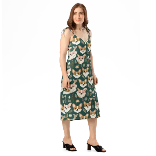 Corgi Cottage on a Slip Dress