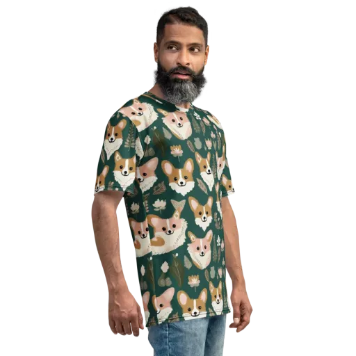 Corgi Cottage on a Men's Crew Neck T-Shirt