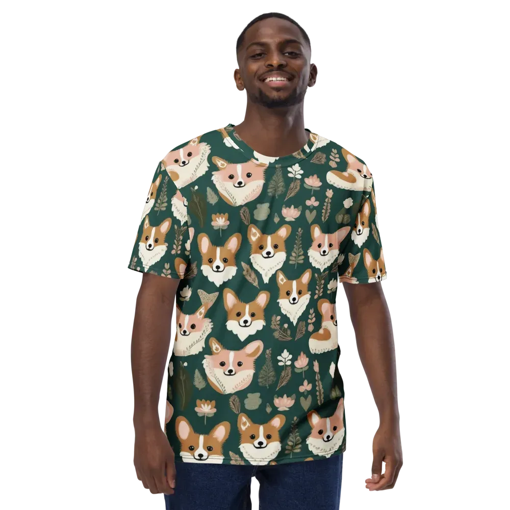 Corgi Cottage on Men's Crew Neck T-Shirt — Front