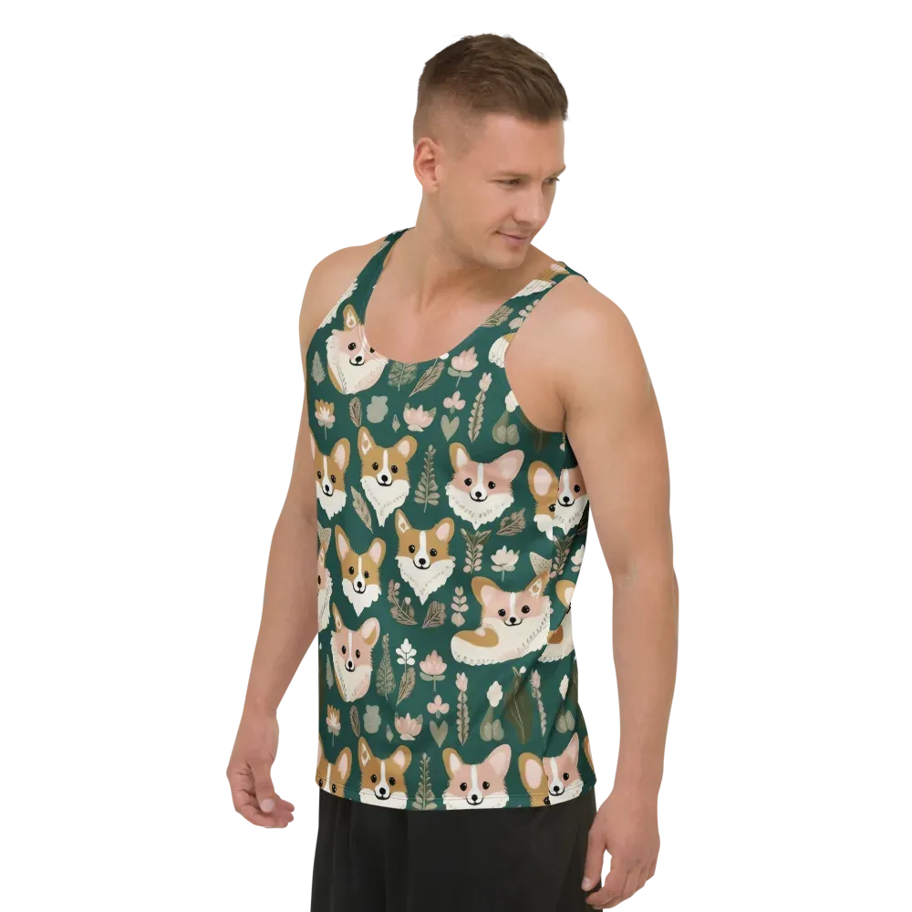 Corgi Cottage on Men's Tank Top — Left Front