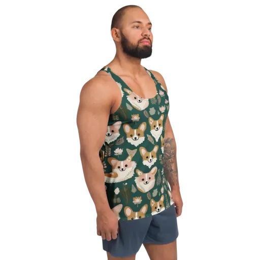 Corgi Cottage on a Men's Tank Top