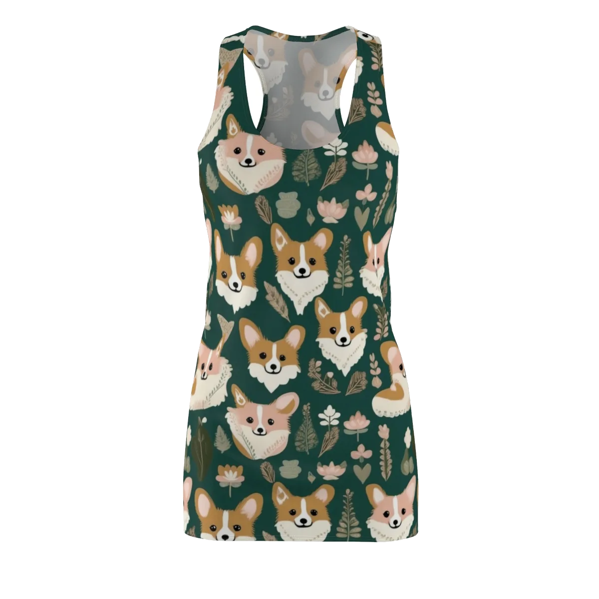 Corgi Cottage on Racerback Dress — Front