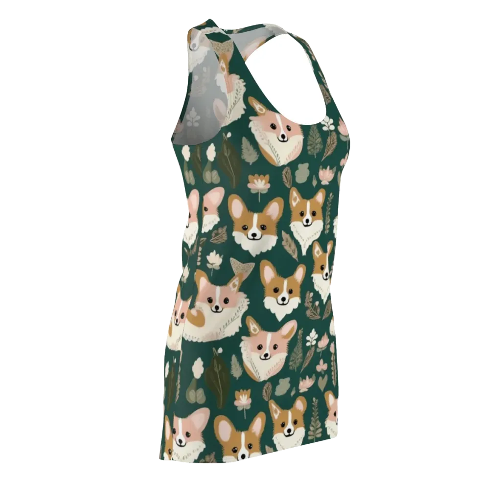 Corgi Cottage on Racerback Dress — Front Side