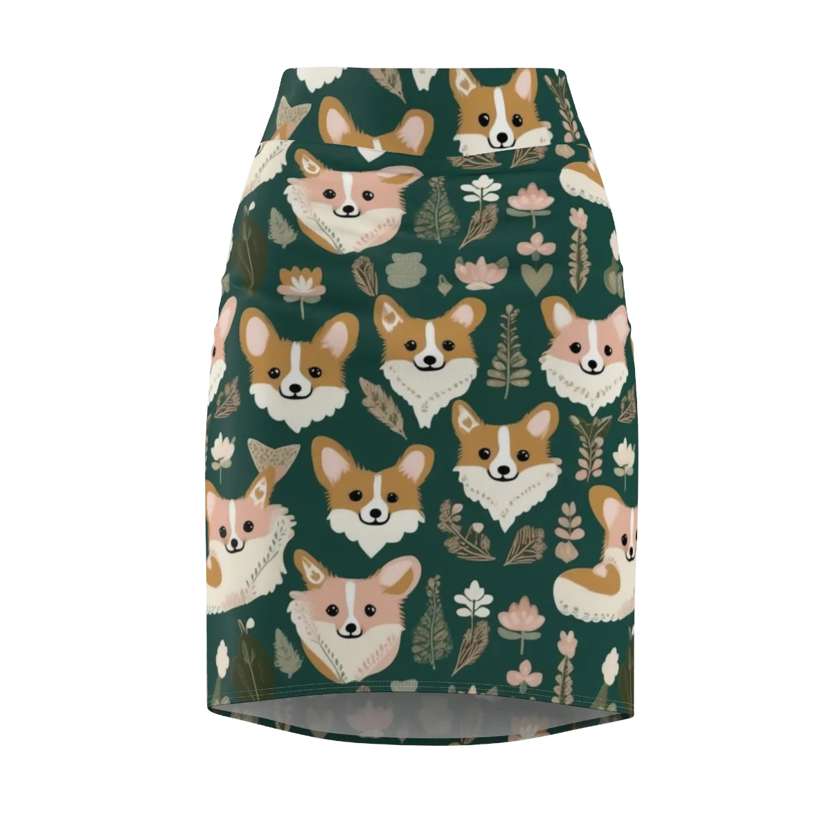 Corgi Cottage on Pencil Skirt — Front