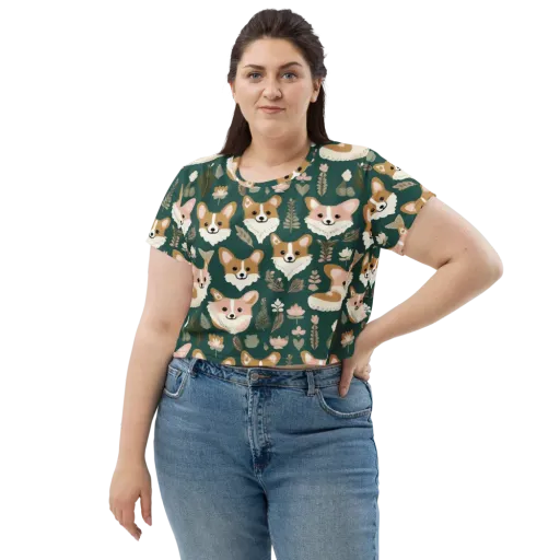 Corgi Cottage on a Crop Tee