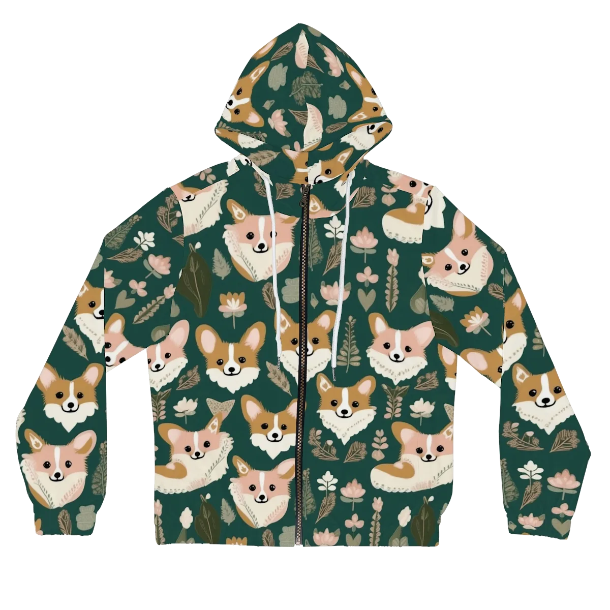Corgi Cottage on Women's Full-Zip Hoodie — Front