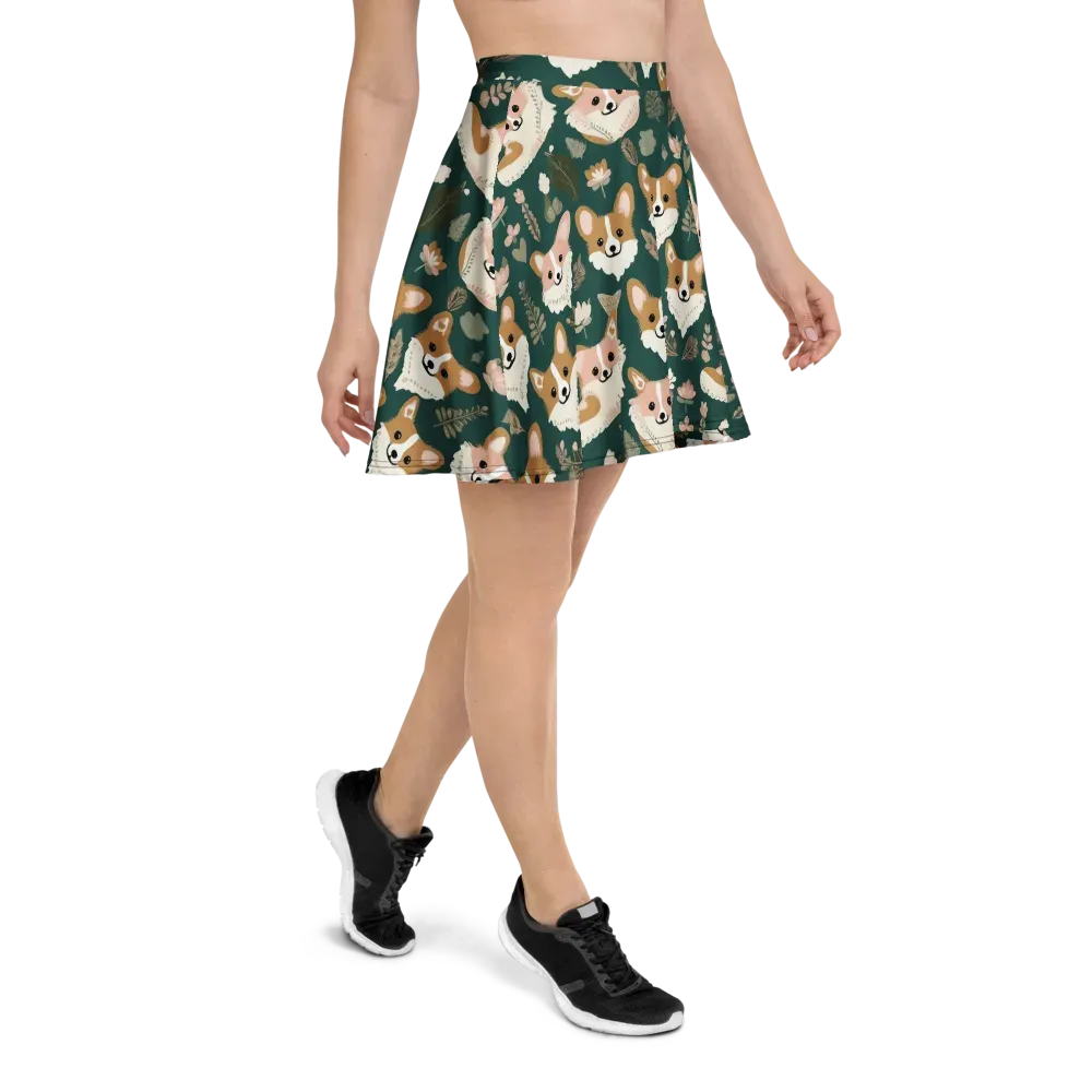 Corgi Cottage on Skater Skirt — Right
