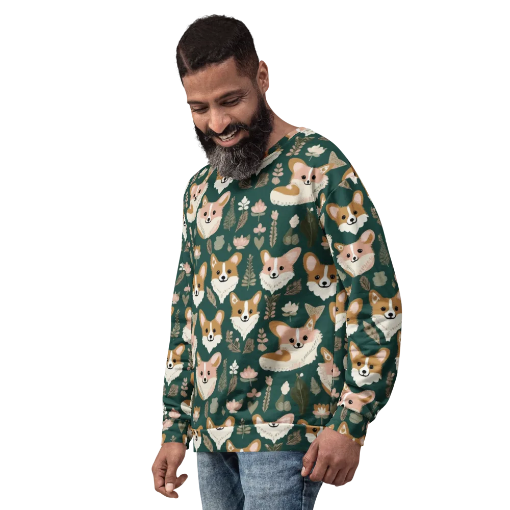 Corgi Cottage on Sweatshirt — Left Front