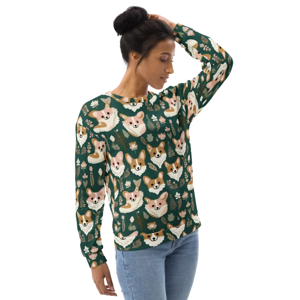 Corgi Cottage on Sweatshirt — Right Front