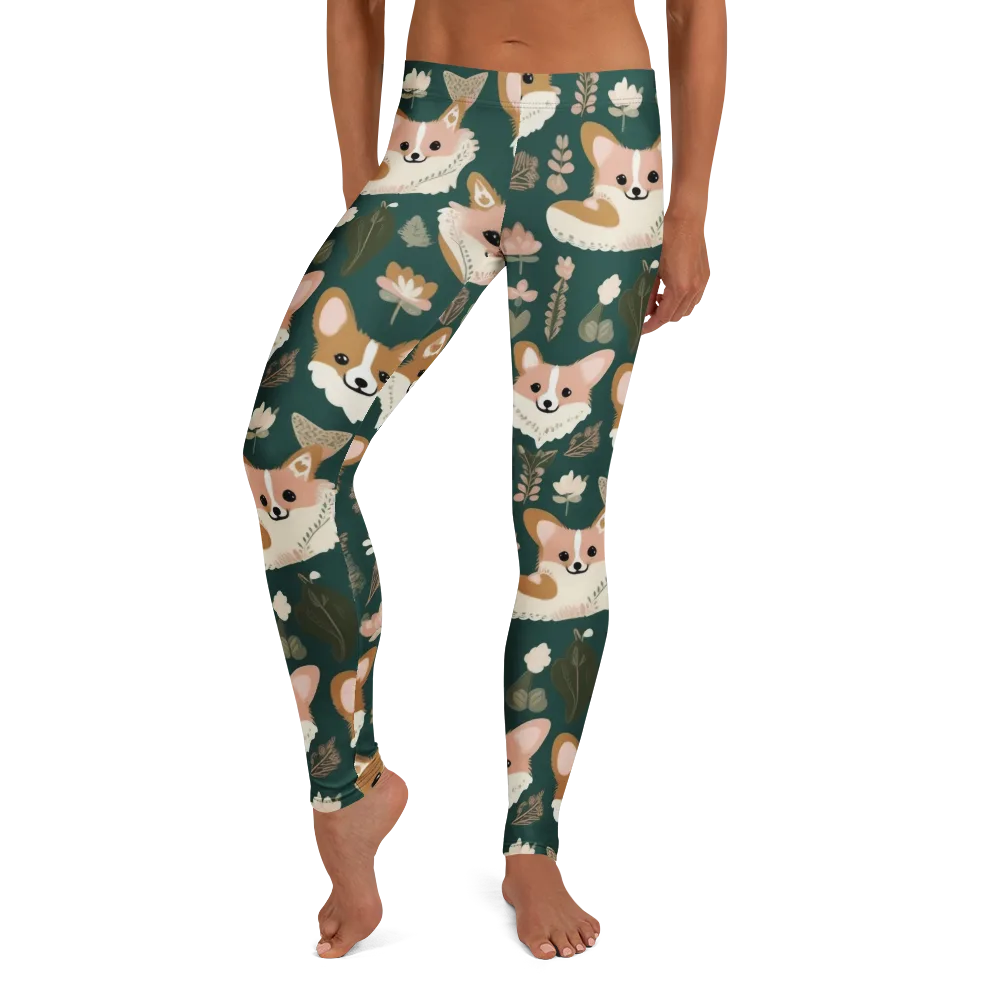Corgi Cottage on Leggings — Front