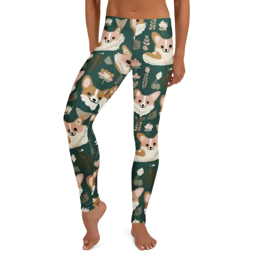 Corgi Cottage on a Leggings