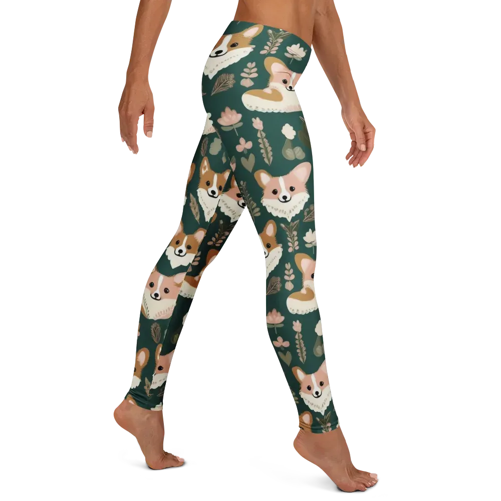 Corgi Cottage on Leggings — Right