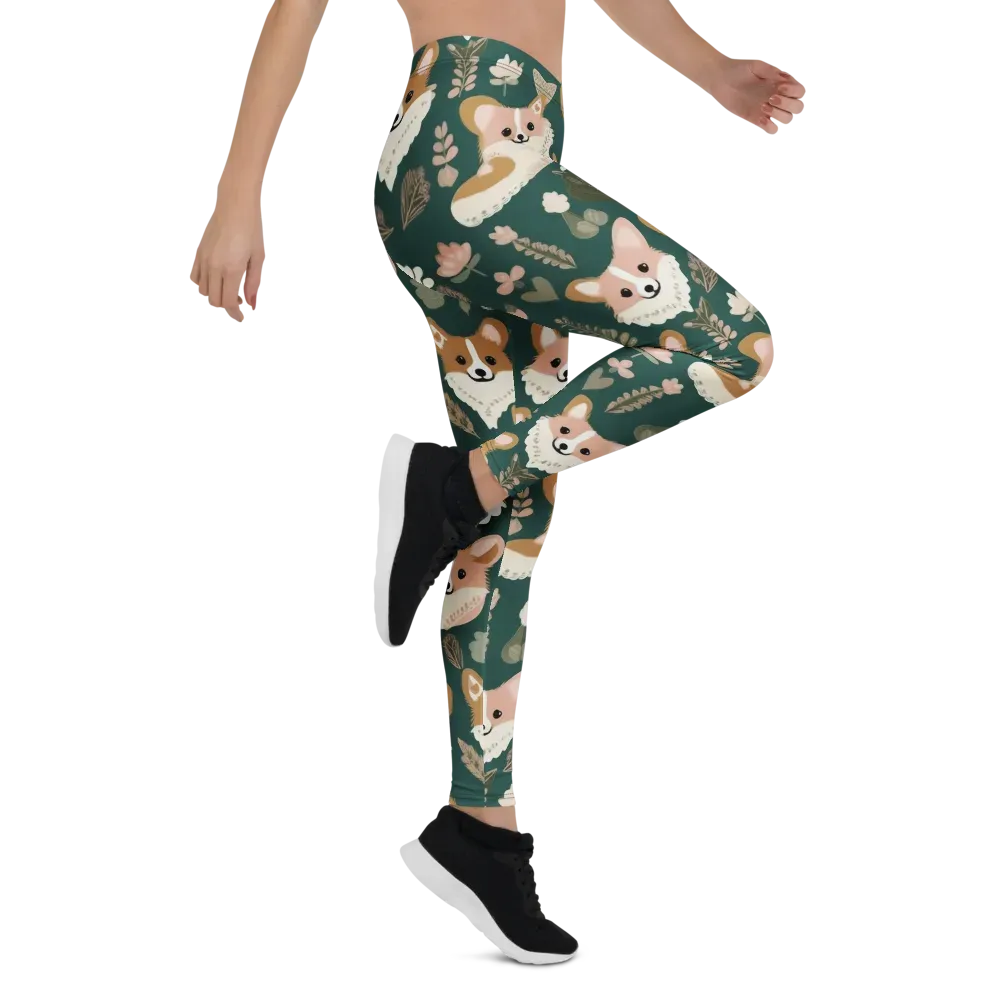 Corgi Cottage on Leggings — Right