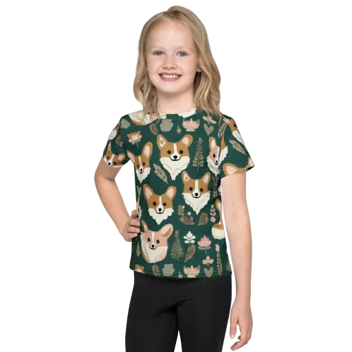 Corgi Cottage on a Kids Crew Neck T-Shirt