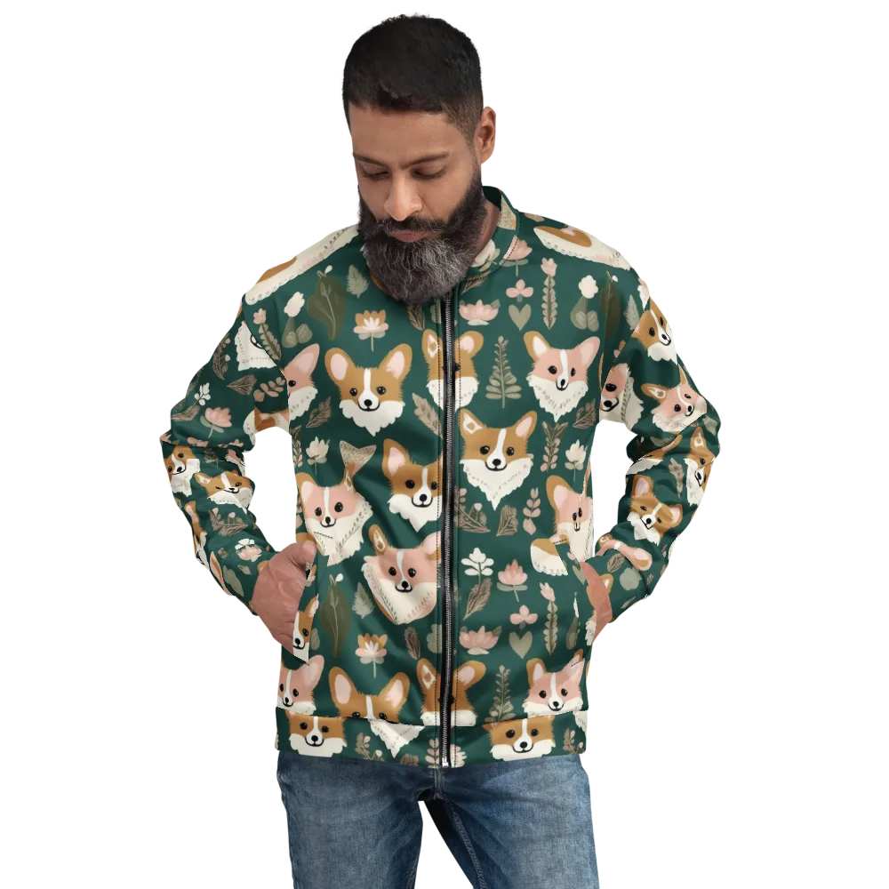 Corgi Cottage on Bomber Jacket — Front