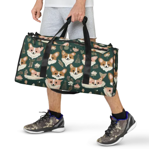 Corgi Cottage on a Duffle Bag