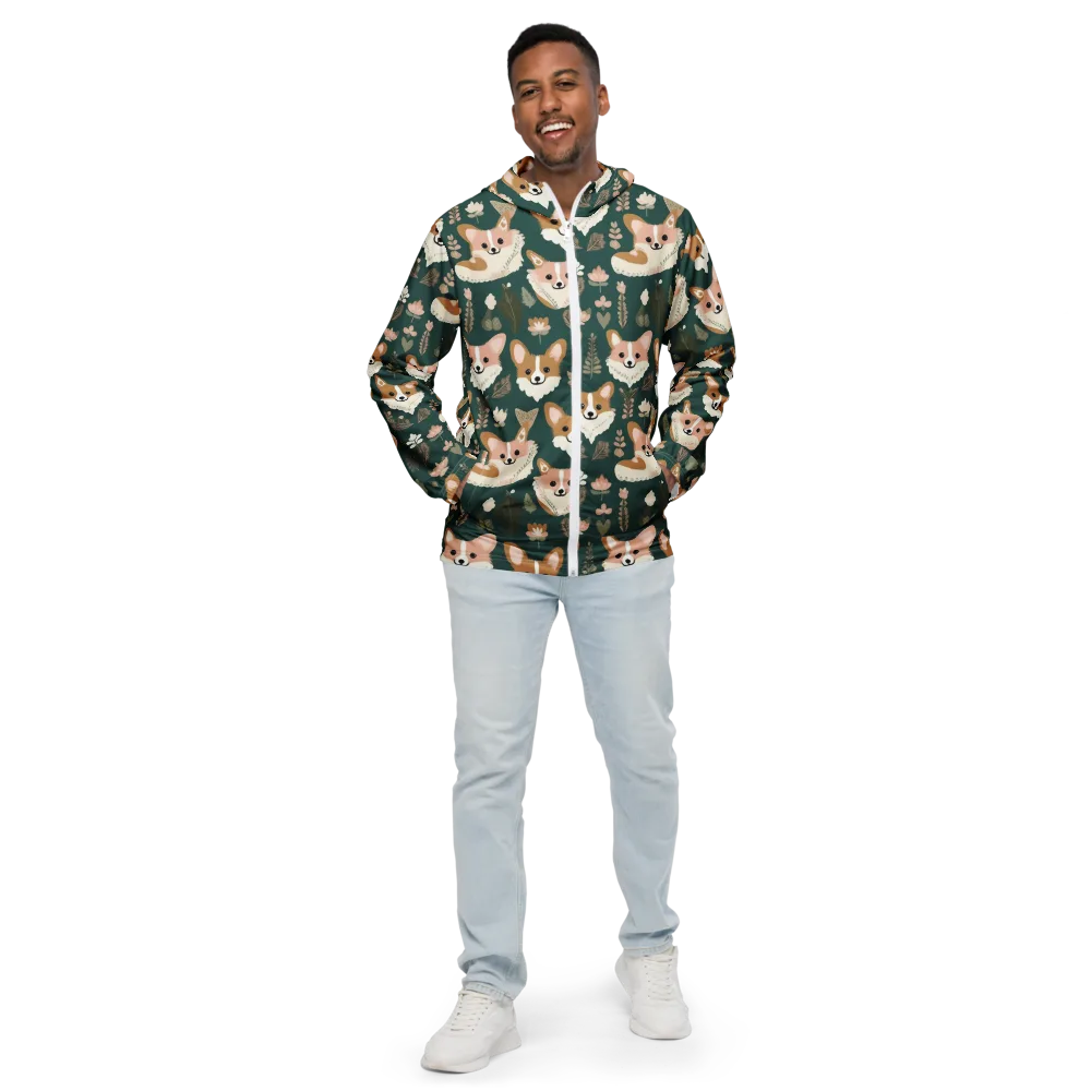 Corgi Cottage on Men's Windbreaker — Front