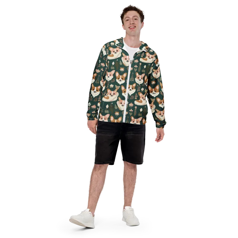 Corgi Cottage on Men's Windbreaker — Front