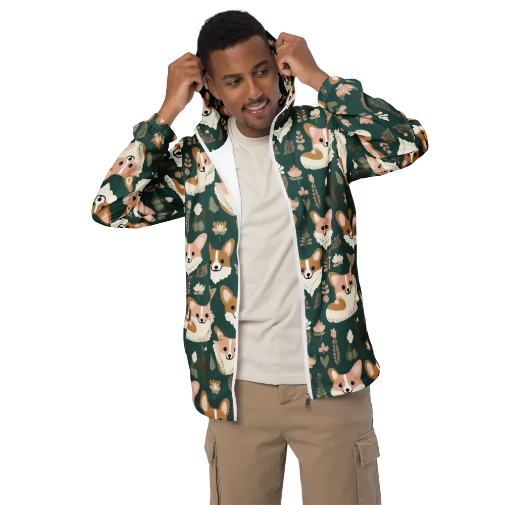 Corgi Cottage on Men's Windbreaker — Front