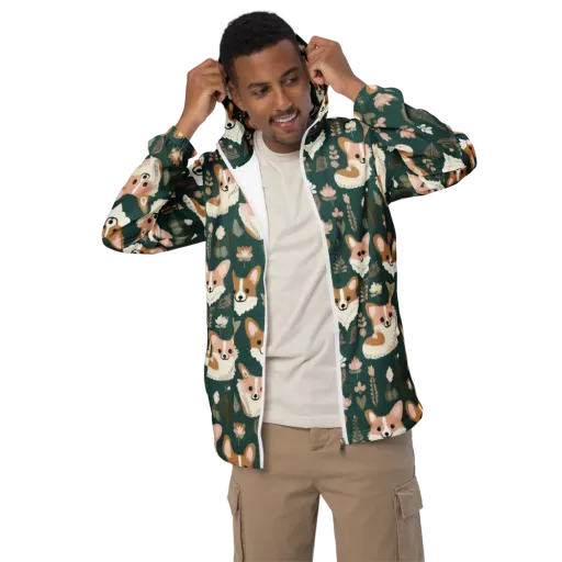 Corgi Cottage on a Men's Windbreaker