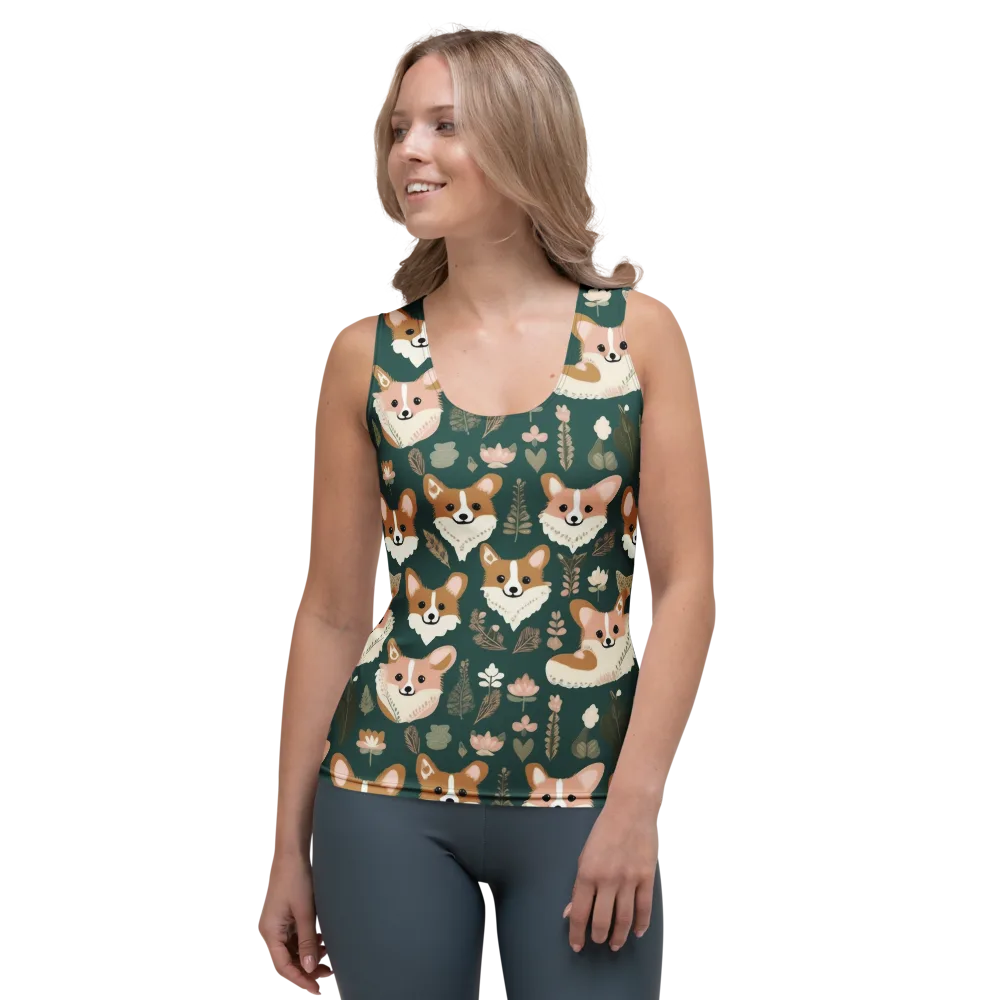 Corgi Cottage on Women's Tank Top — Front