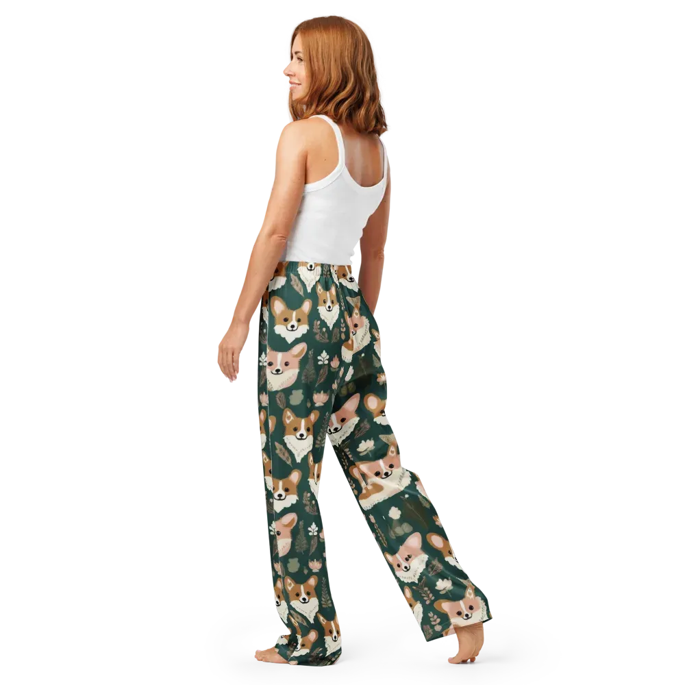 Corgi Cottage on Women's Pajama Pants — Back