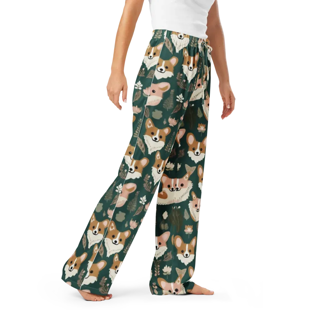 Corgi Cottage on Women's Pajama Pants — Right Front