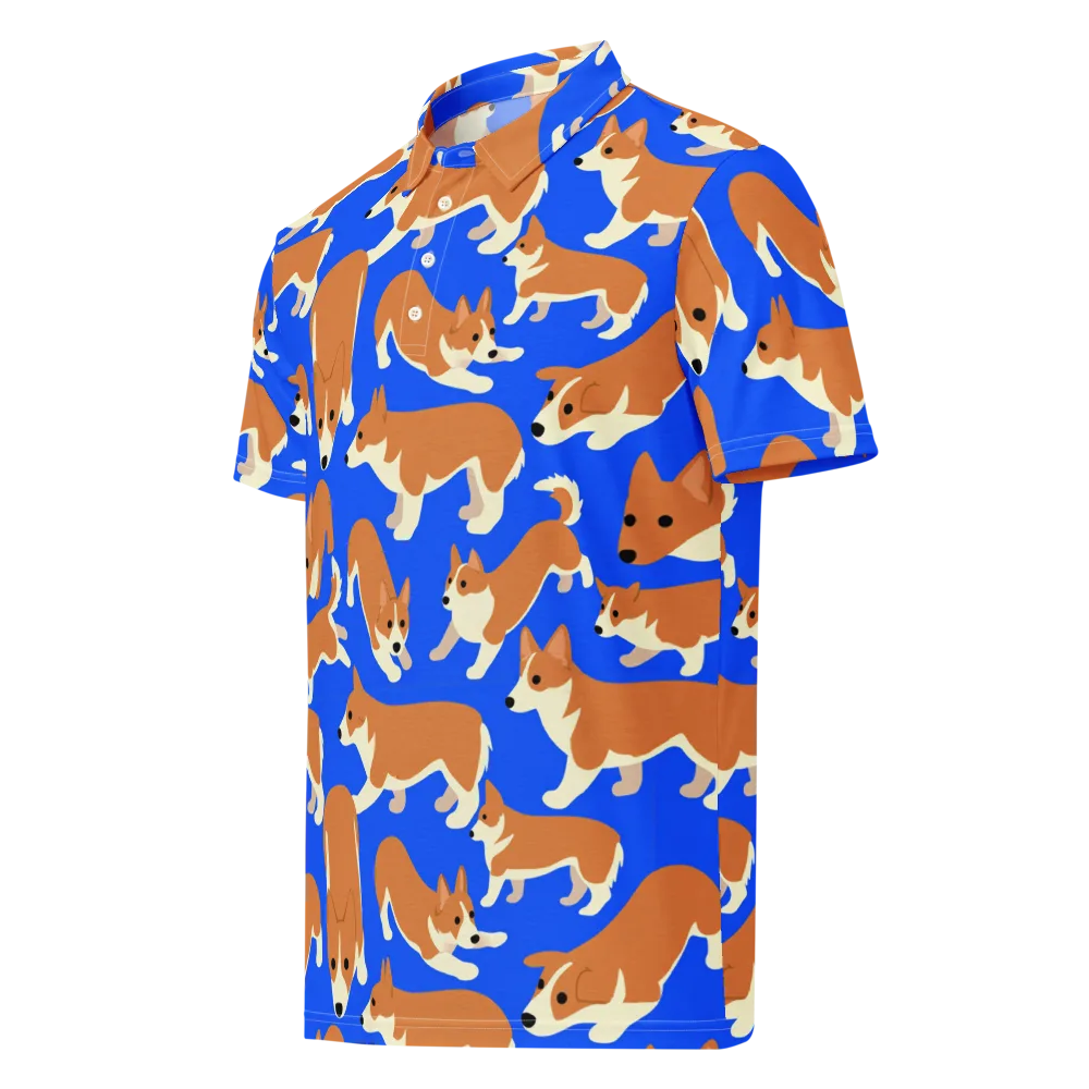 Blue Ribbon Herd on Men's Slim Fit Polo Shirt — Left Front