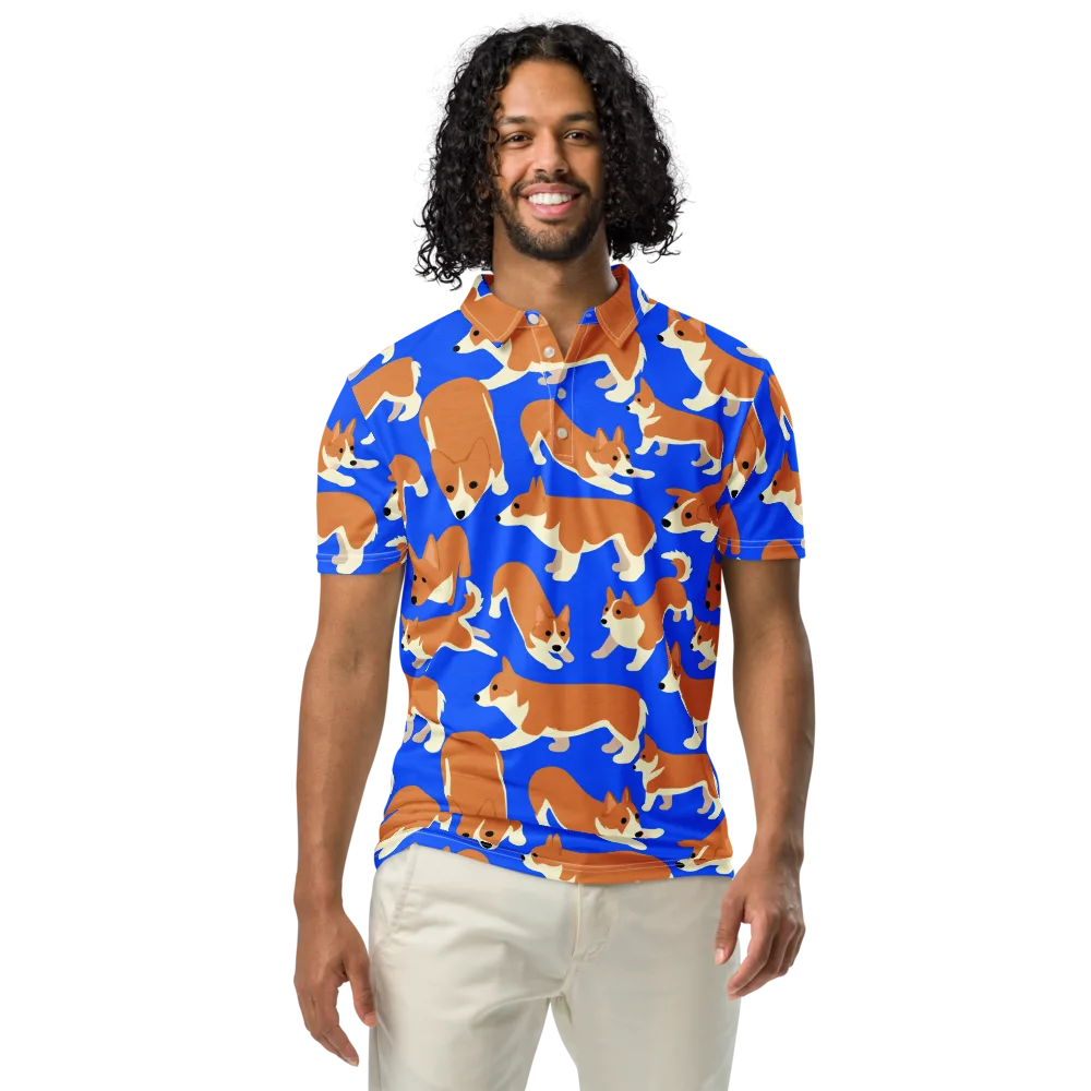 Blue Ribbon Herd on Men's Slim Fit Polo Shirt — Front