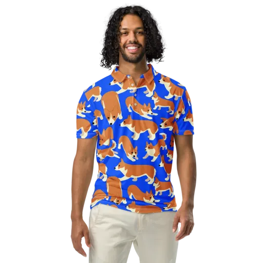 Blue Ribbon Herd on a Men's Slim Fit Polo Shirt
