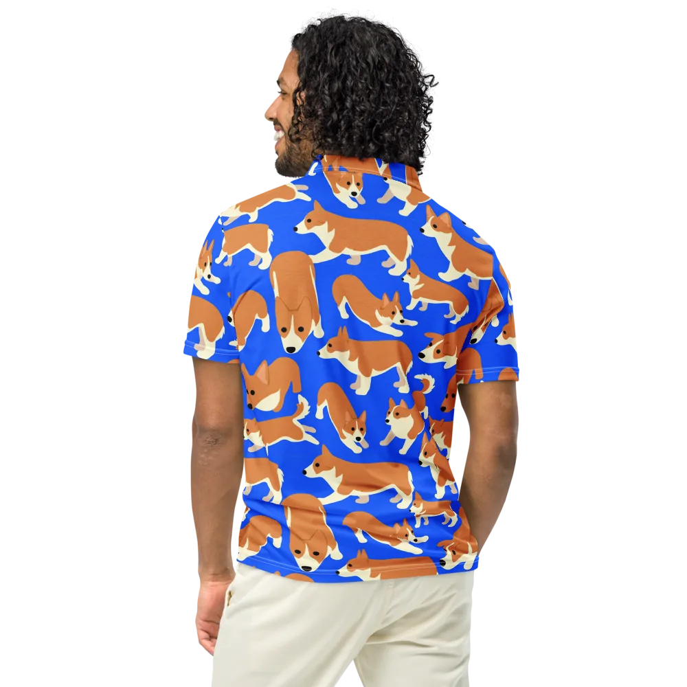 Blue Ribbon Herd on Men's Slim Fit Polo Shirt — Back