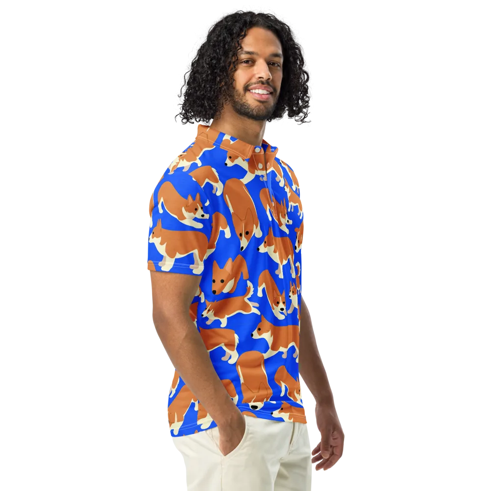 Blue Ribbon Herd on Men's Slim Fit Polo Shirt — Right Front
