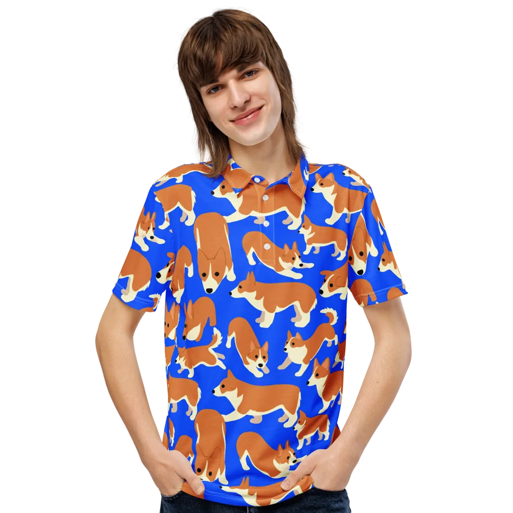 Blue Ribbon Herd on Men's Slim Fit Polo Shirt — Front