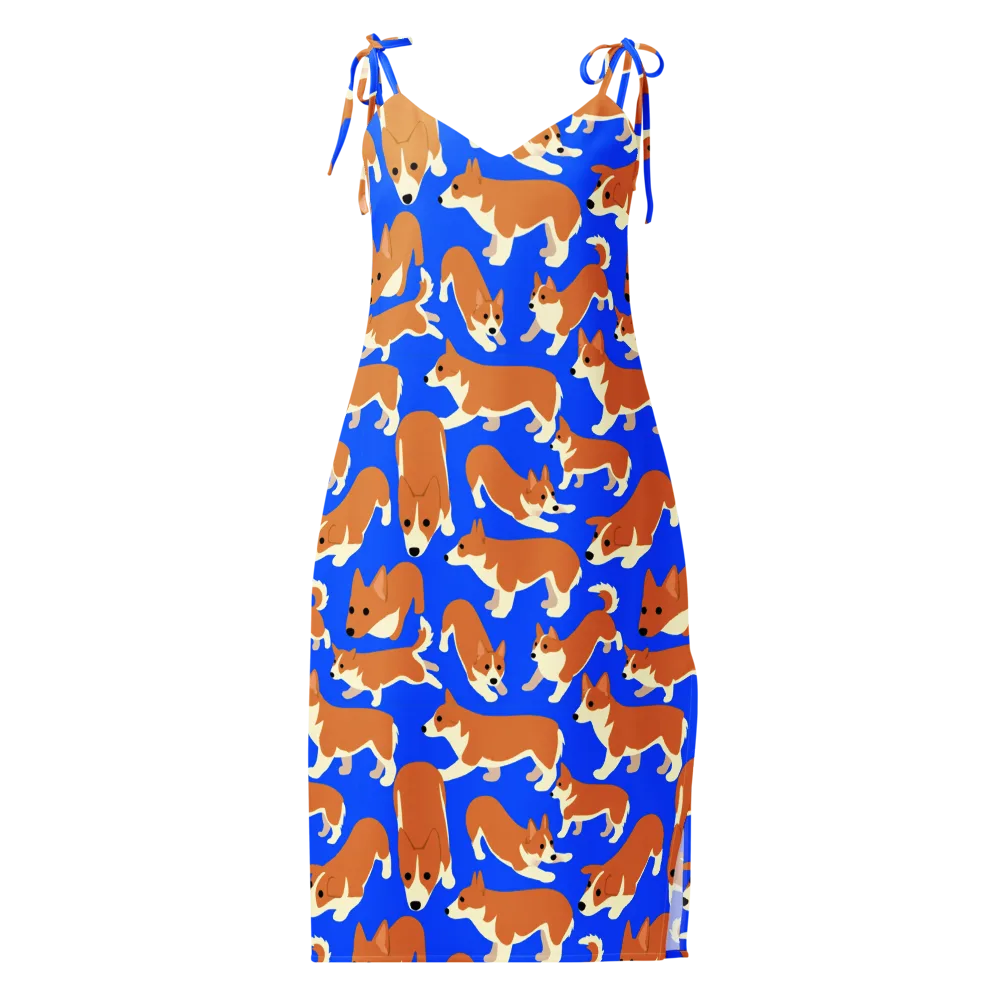Blue Ribbon Herd on Slip Dress — Front