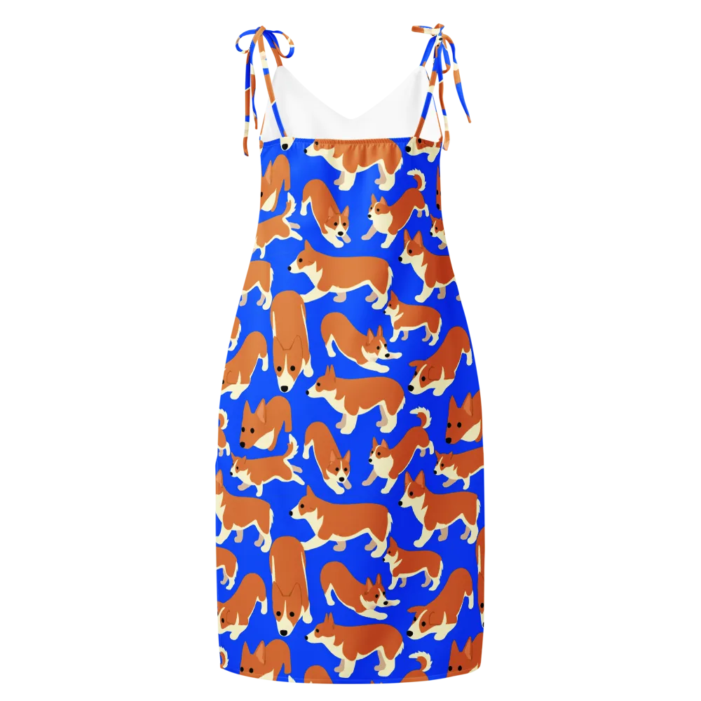 Blue Ribbon Herd on Slip Dress — Back