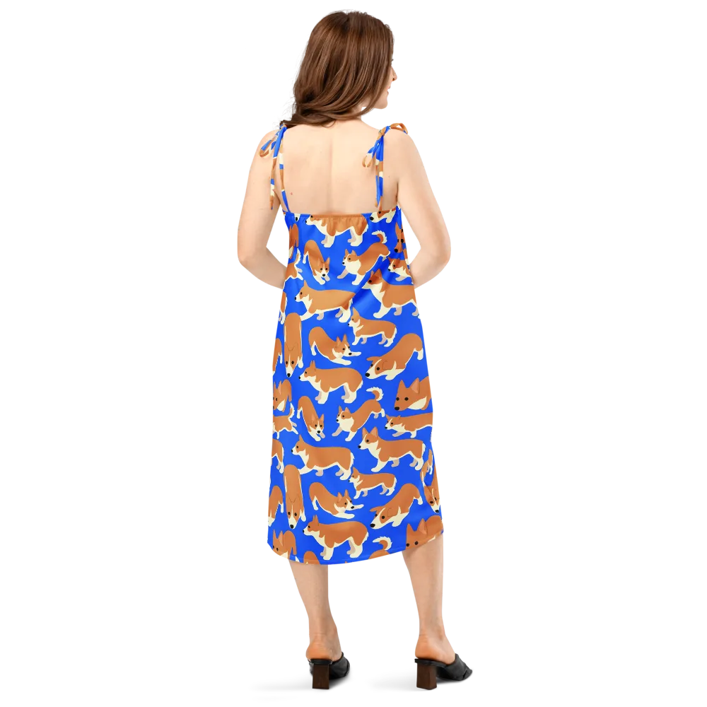 Blue Ribbon Herd on Slip Dress — Back