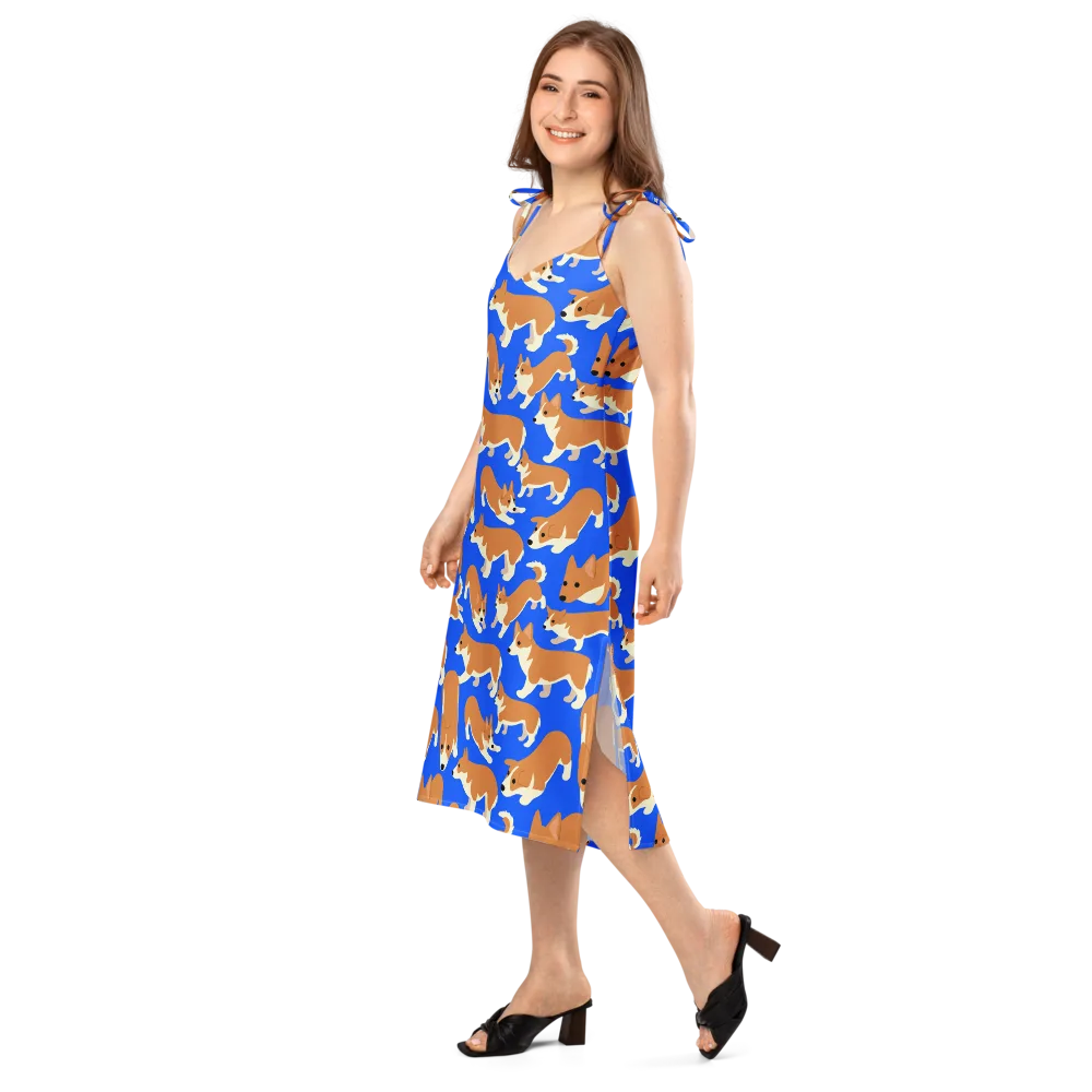 Blue Ribbon Herd on Slip Dress — Left Front