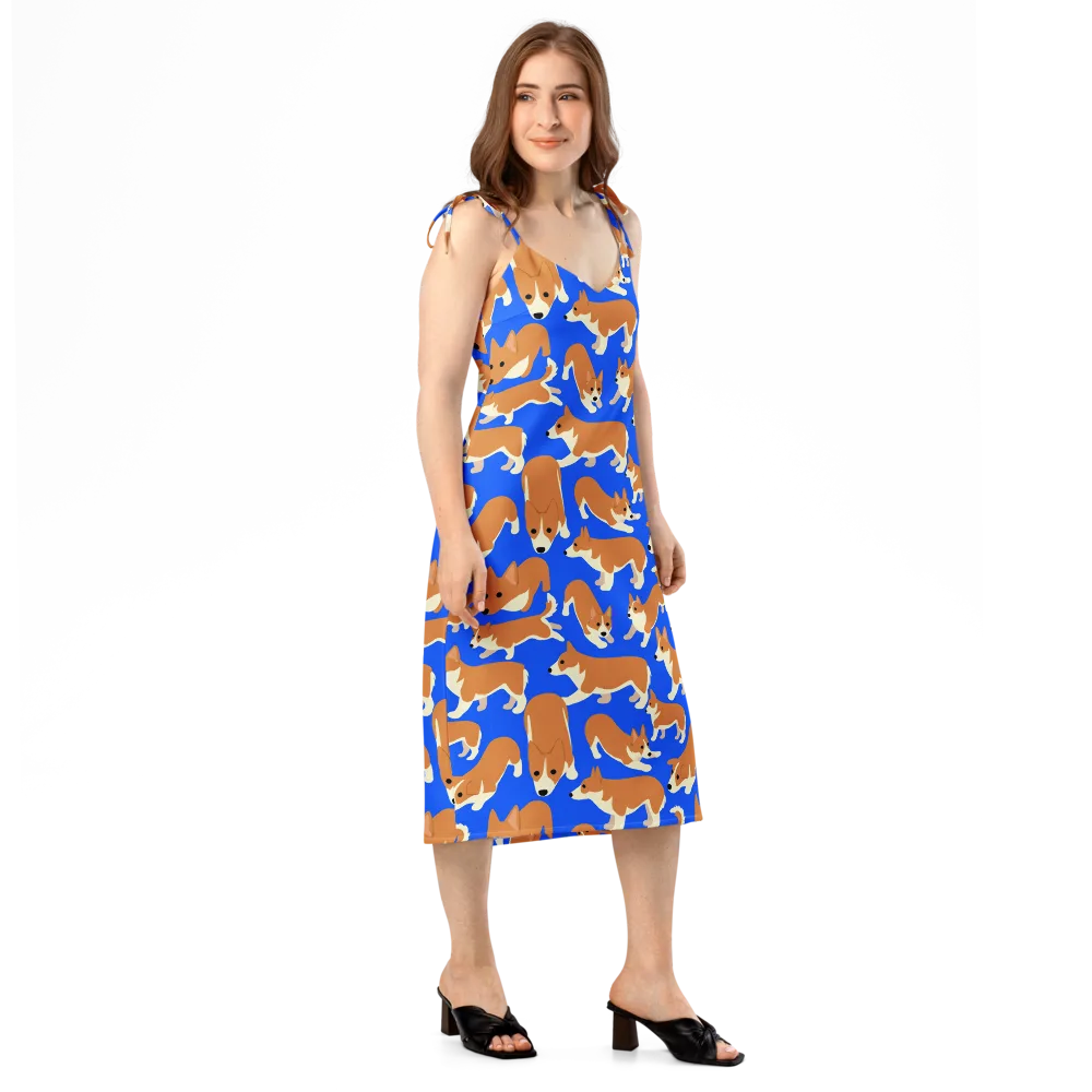 Blue Ribbon Herd on Slip Dress — Right Front