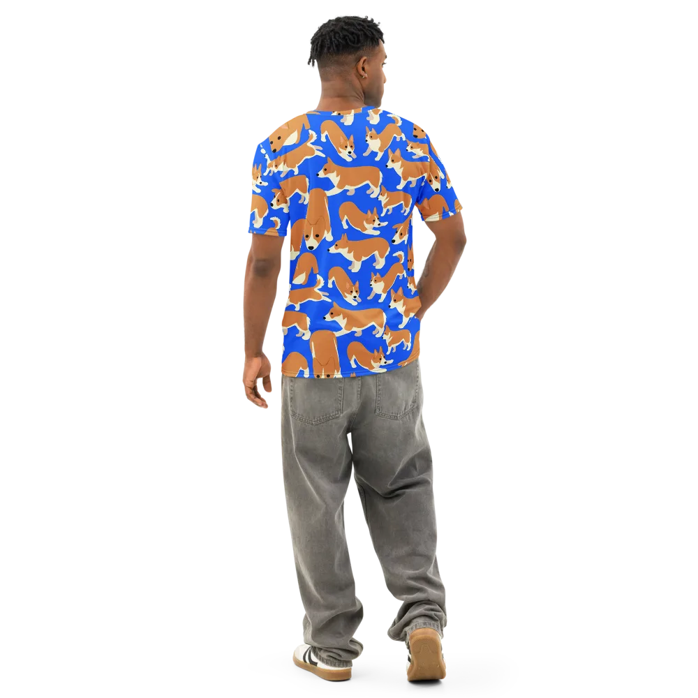Blue Ribbon Herd on Men's Cotton Crew Neck T-Shirt — Back