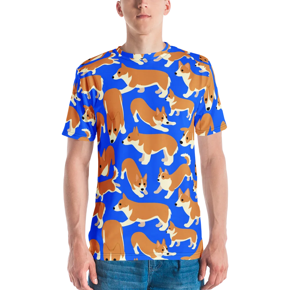 Blue Ribbon Herd on Men's Crew Neck T-Shirt — Front