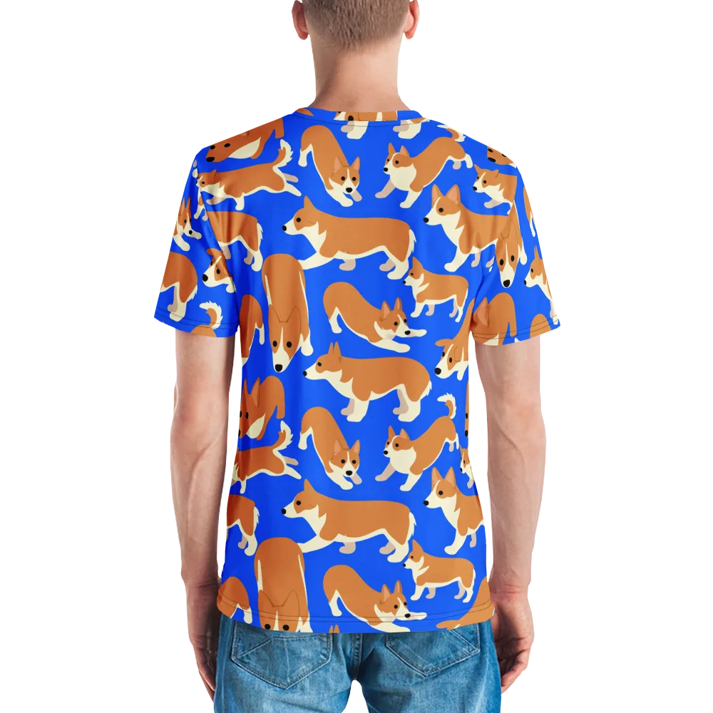 Blue Ribbon Herd on Men's Crew Neck T-Shirt — Back
