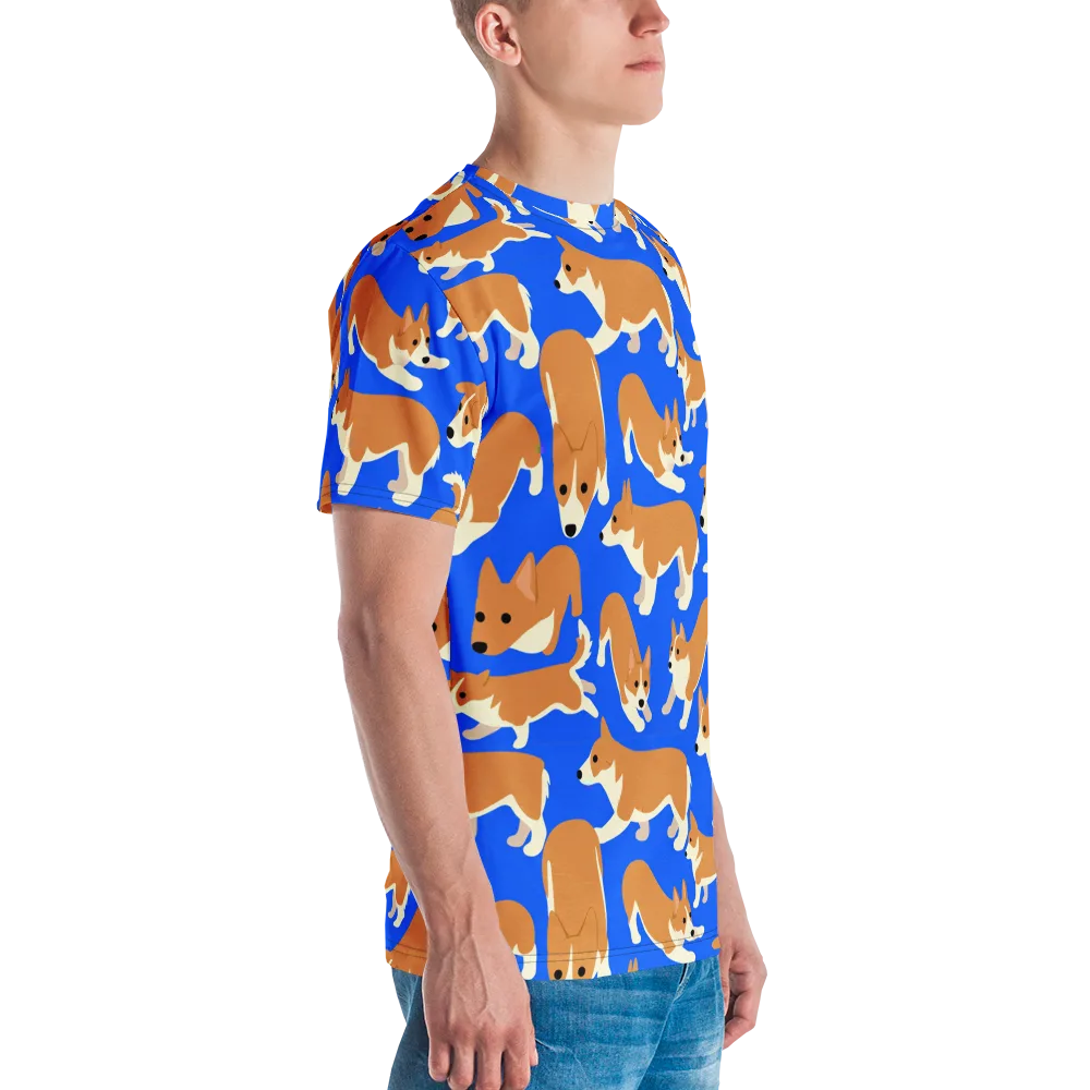 Blue Ribbon Herd on Men's Crew Neck T-Shirt — Right